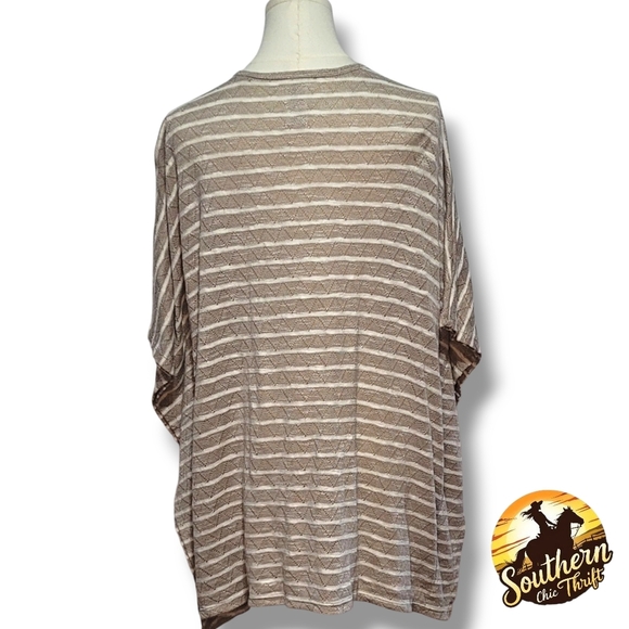 TIME AND TRU - 3X Striped Tan Sweater - Picture 3 of 4